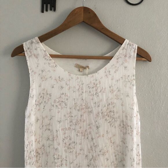 Giusy 100% silk long line shark bite hem floral cottage Core feminine NWT - Picture 2 of 7